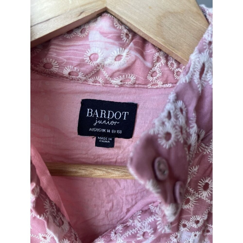 Bardot Junior Girl's Mila Embroidered Mini Shirt Pink (Size: 14) - Picture 8 of 9